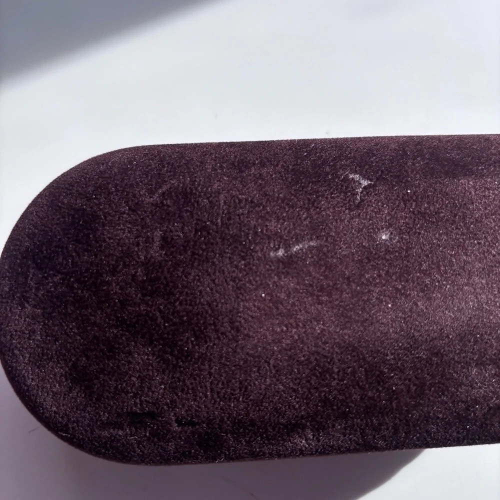 Tom Ford Velvet Sunglasses Case in Dark Brown with Gold Logo